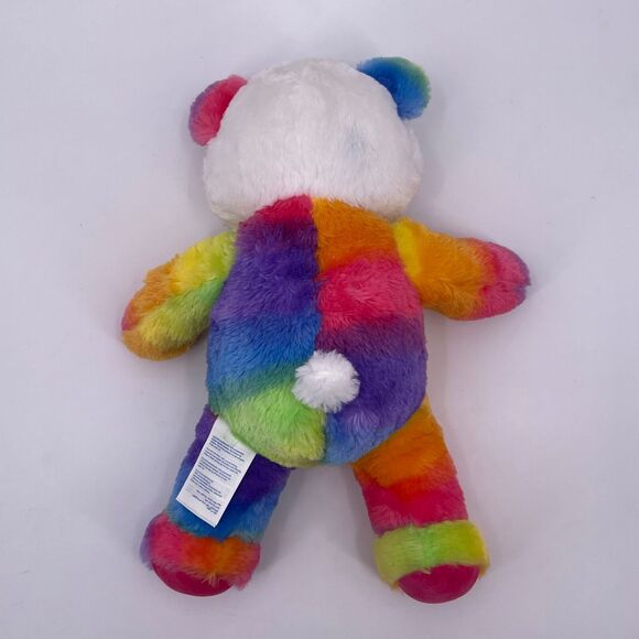 Build A Bear 16" Panda Bear BAB White with Rainbow Colors 2014 Embroidered Eyes - Picture 2 of 12